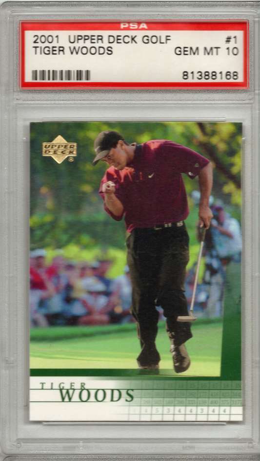 2001 Upper Deck Golf Tiger Woods #1 PSA 10 GEM MINT