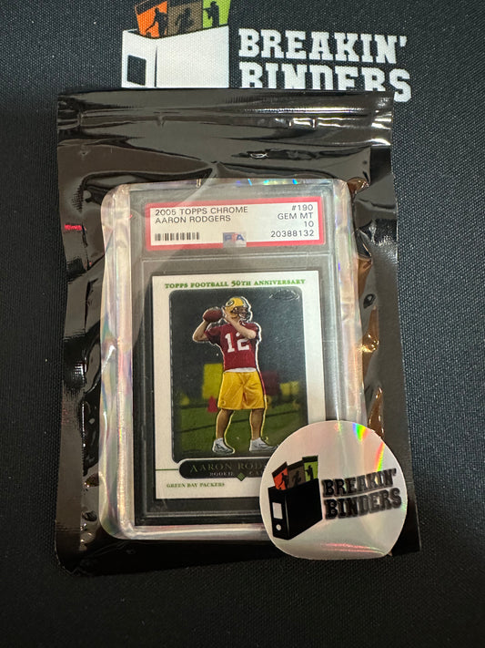 2005 Topps Chrome Aaron Rodgers PSA 10 GEM MT Breakin' Binders Keychain