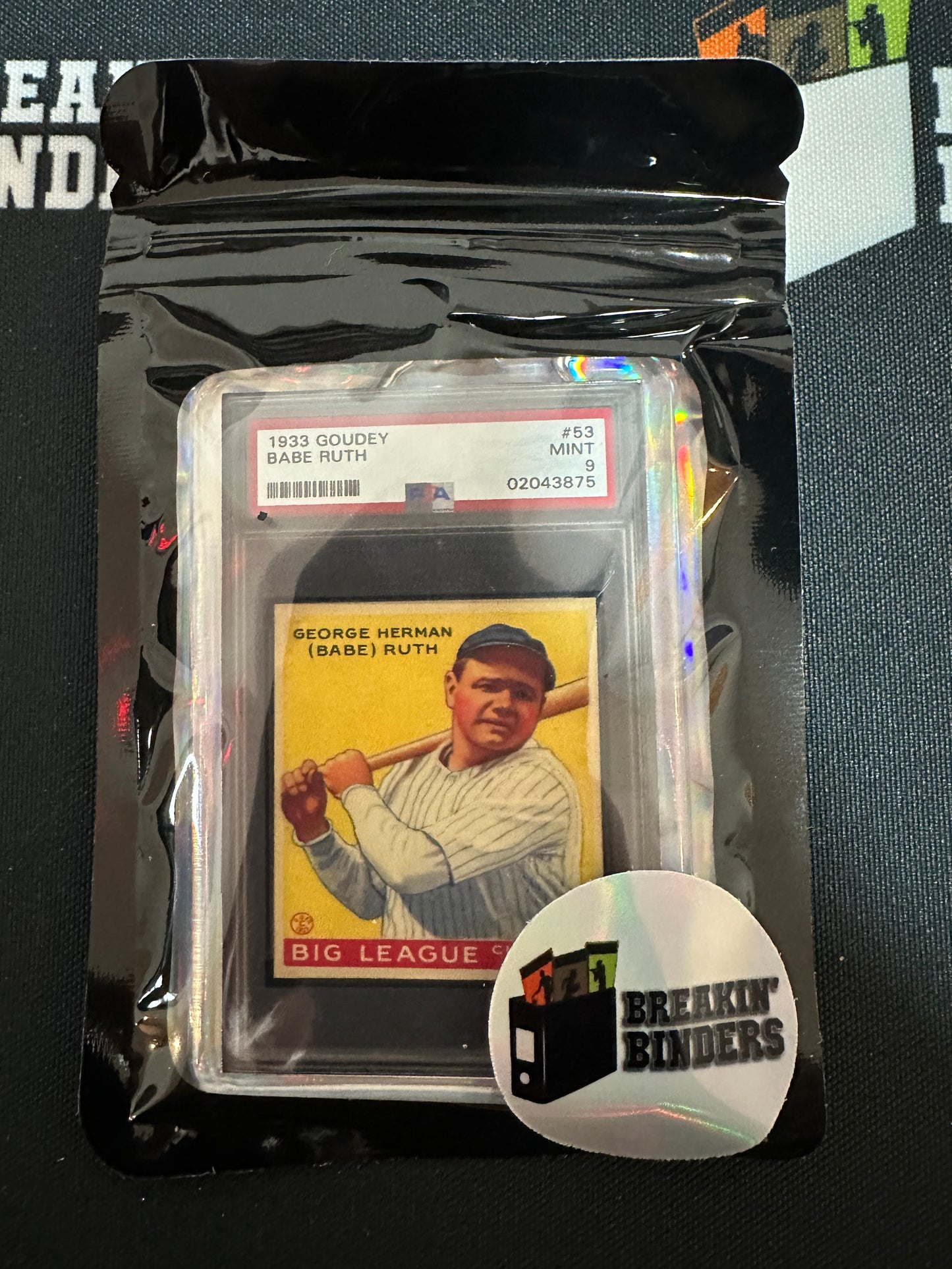 1923 Goudey Babe Ruth PSA 9 MINT Breakin' Binders Keychain