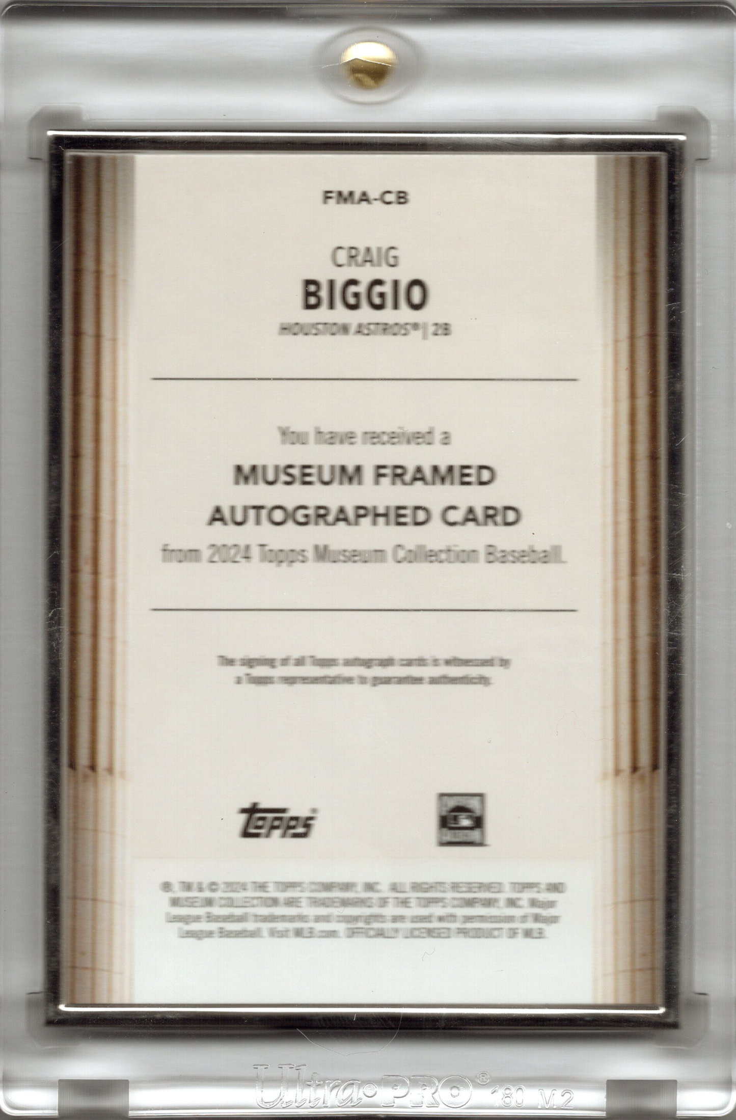 2024 Topps Museum Craig Biggio Framed Auto 14/15 #FMA-CB