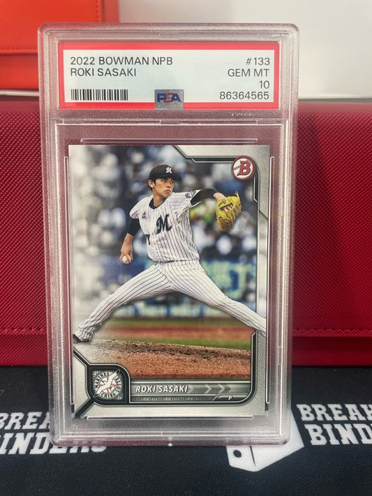 2022 Bowman NPB Roki Sasaki #133 GEM MT PSA 10 PSA #86364565