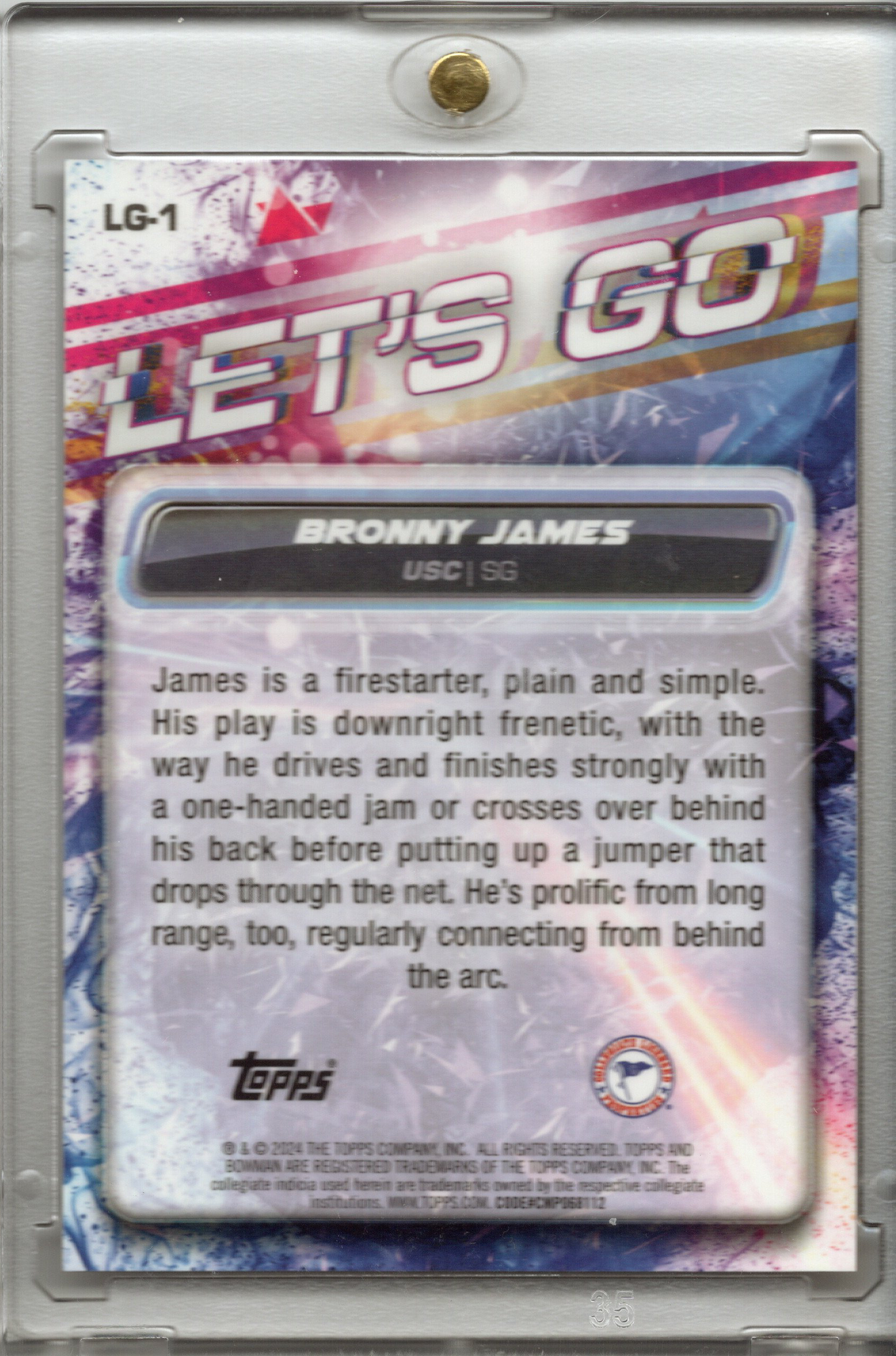 2023-24 Bowman Chrome U Bronny James "Let's Go"  #LG-1