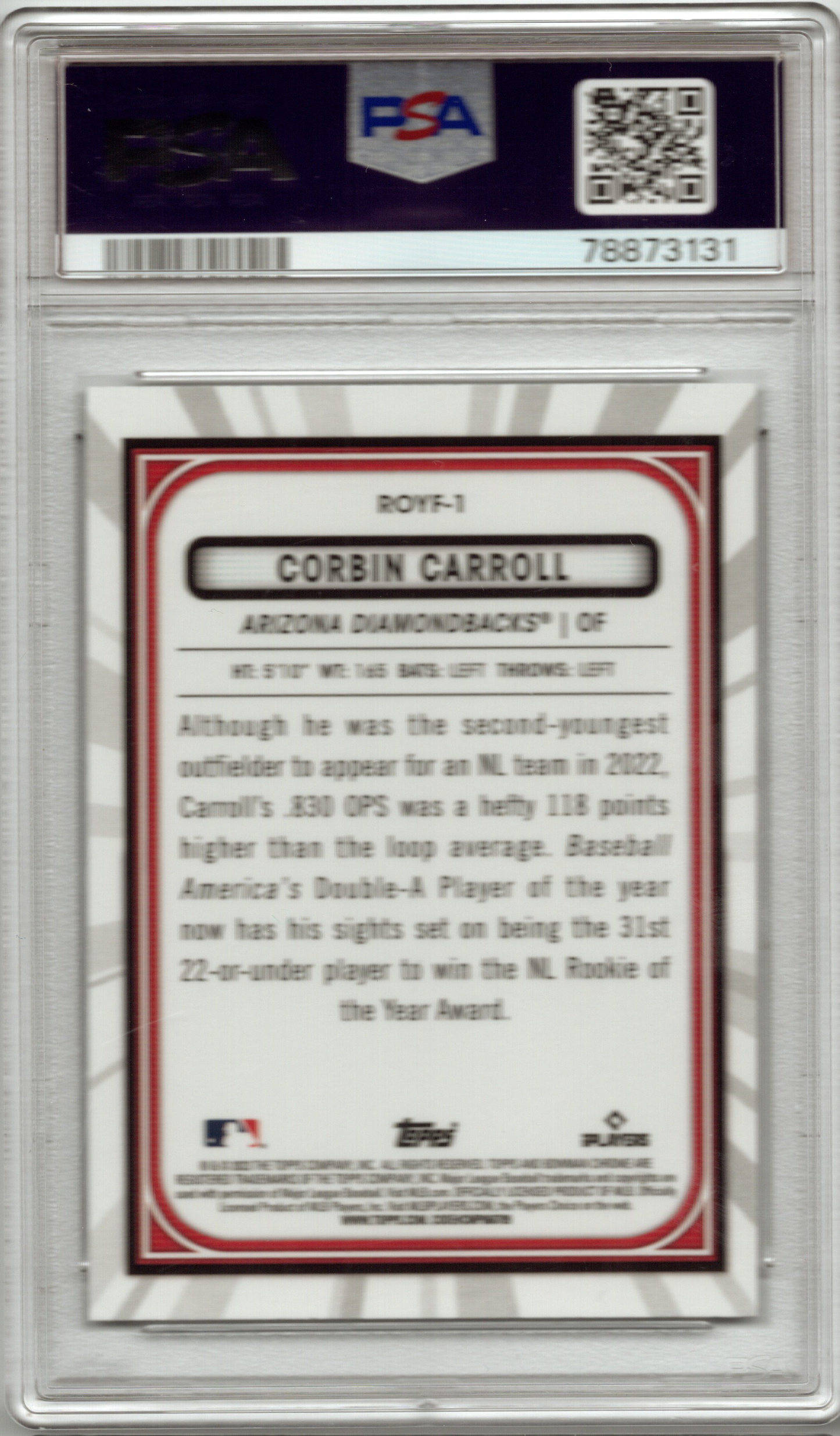 2023 Bowman Corbin Carroll RoY Favorites #ROYF1 PSA 10 GEM MINT