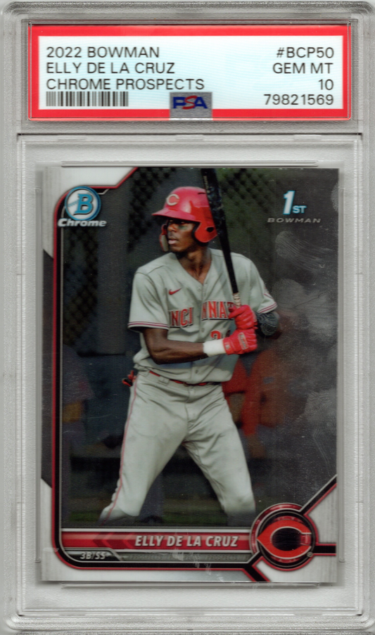 2022 Bowman Chrome Prospects Elly De La Cruz #BCP50 PSA 10 GEM MINT