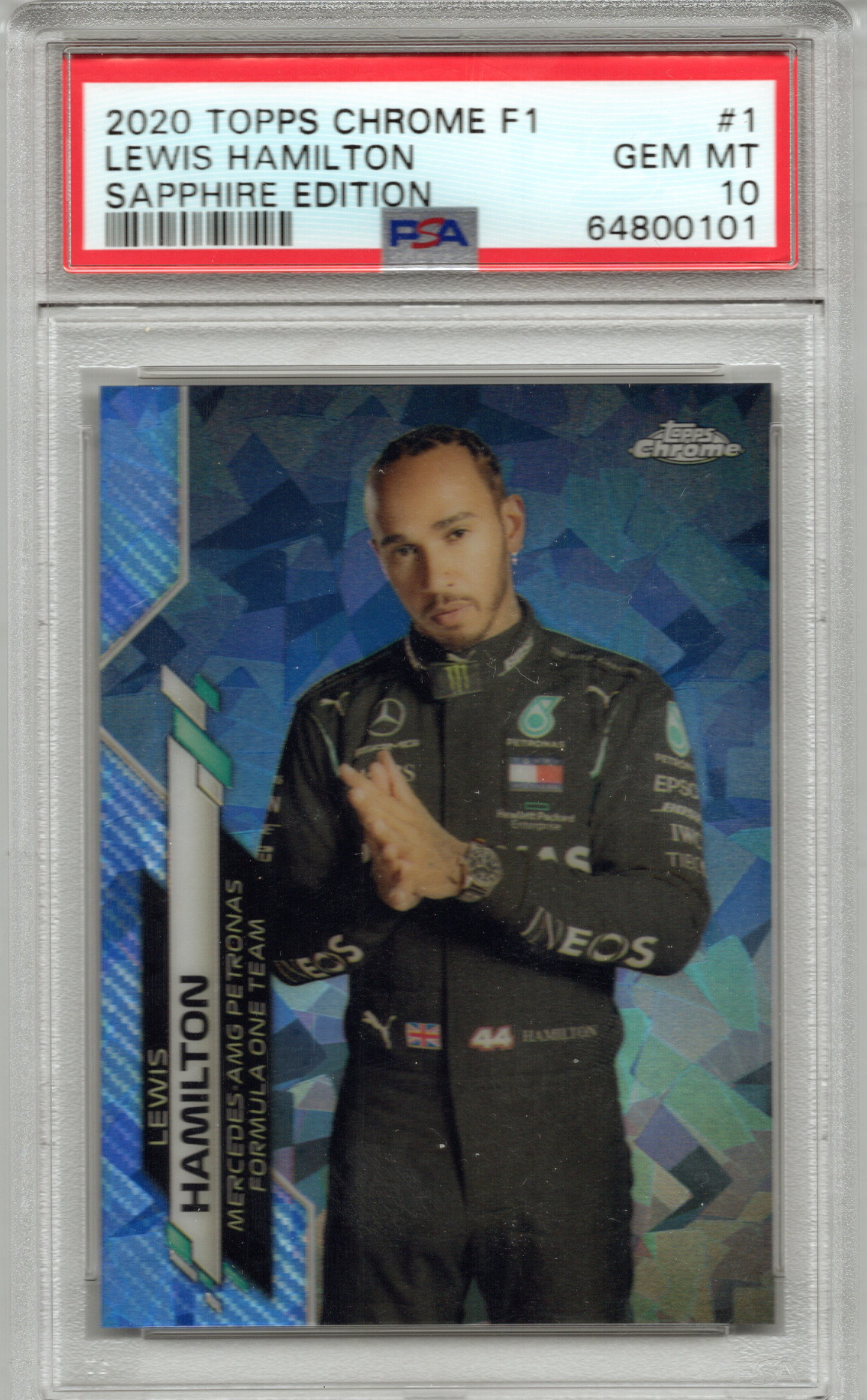 2020 Topps Chrome F1 Sapphire Edition Lewis Hamilton #1 PSA 10 GEM MINT