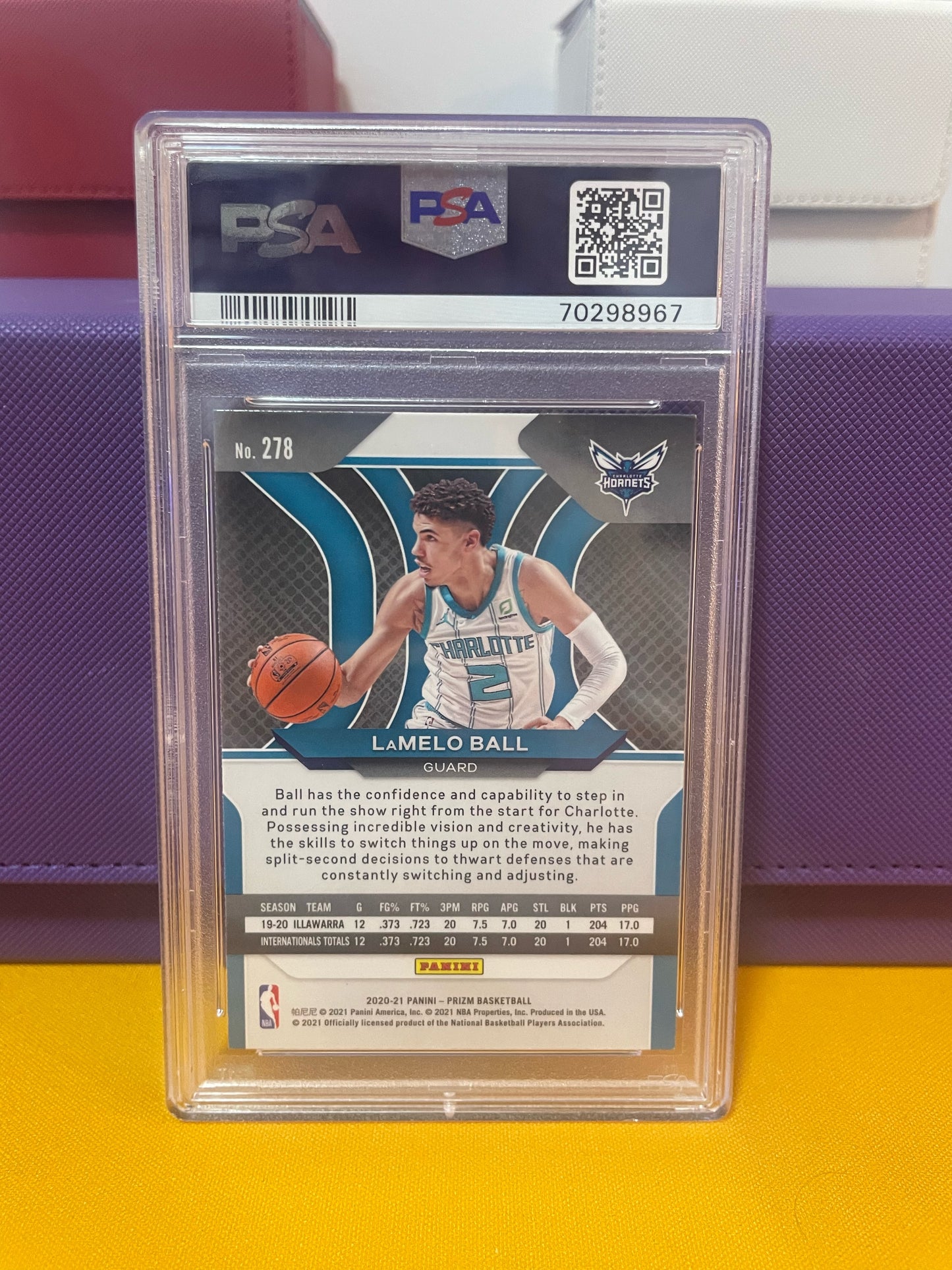 2020 Panini Prizm LaMelo Ball #278 Base PSA 10 RC