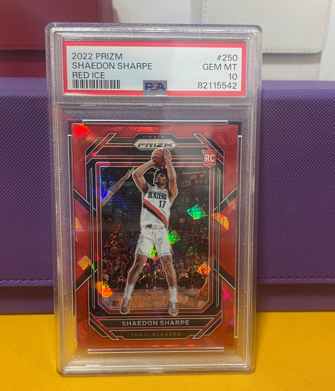 2022 Prizm Shaedon Sharpe Red Ice #250 RC PSA 10