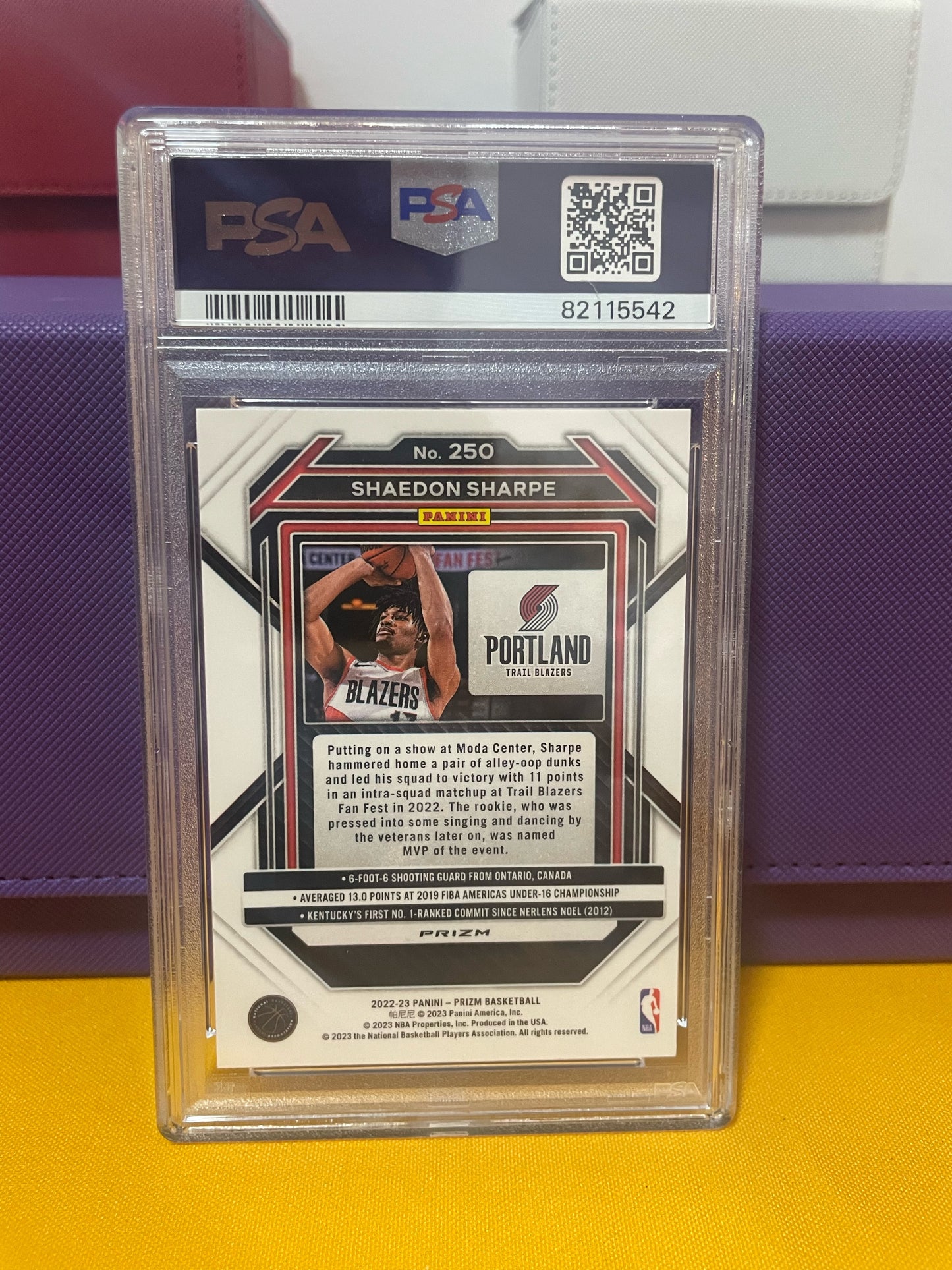 2022 Prizm Shaedon Sharpe Red Ice #250 RC PSA 10