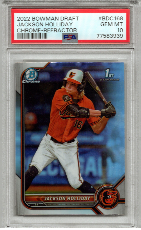 2022 Bowman Draft Jackson Holliday Chrome Refractor #BDC168 PSA 10 GEM MINT