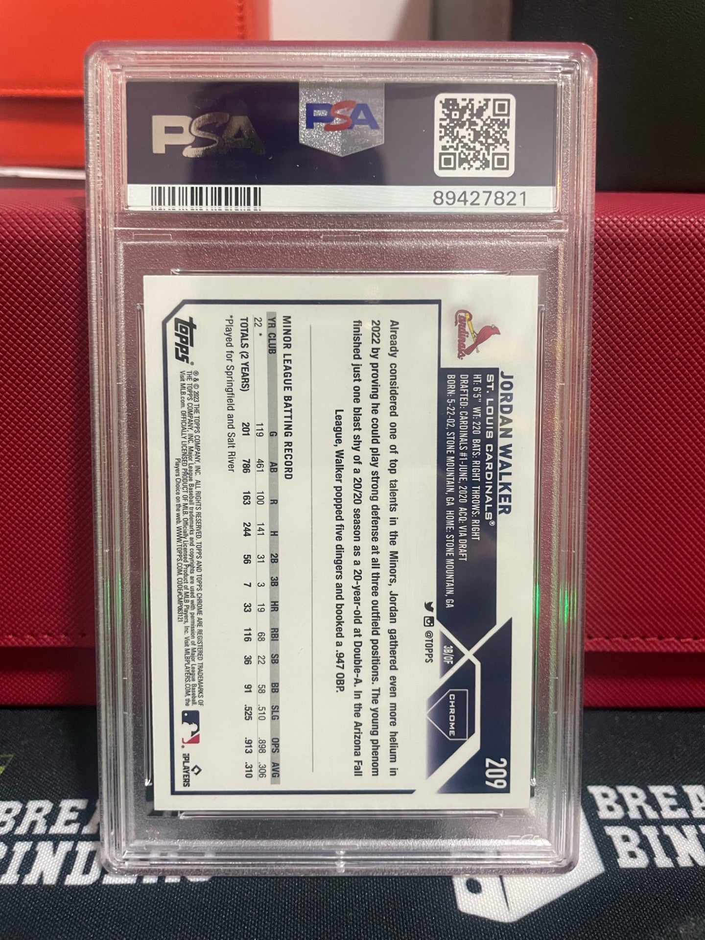 2023 Topps Chrome Jordan Walker #209 PSA 10 GEM MT
