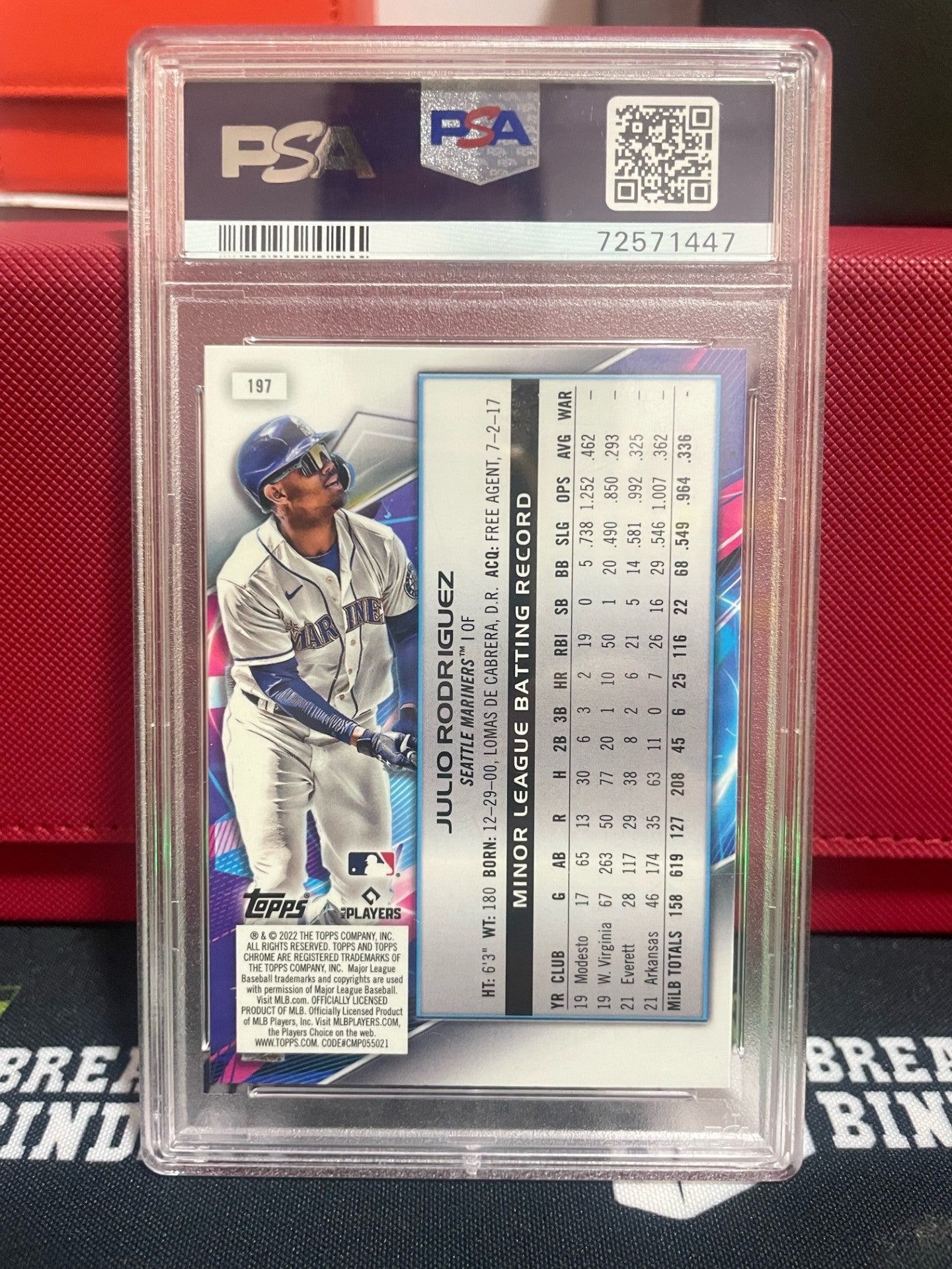 2022 Topps Cosmic Chrome Julio Rodriguez #197 PSA 10 GEM MT