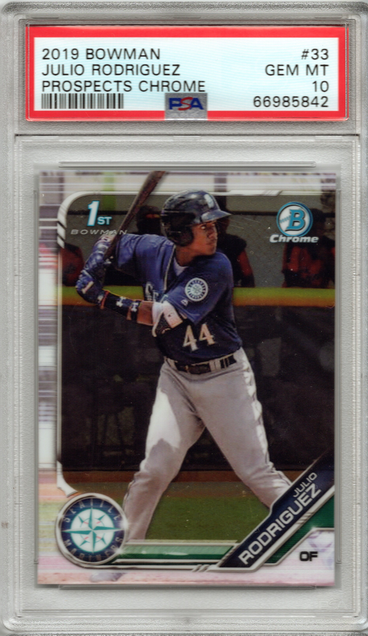 2019 Bowman Chrome Prospects Julio Rodriguez #33 PSA 10 GEM MINT