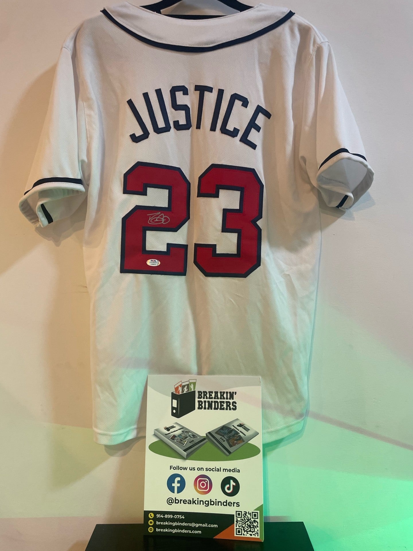 David Justice Autographed Jersey Atlanta Braves