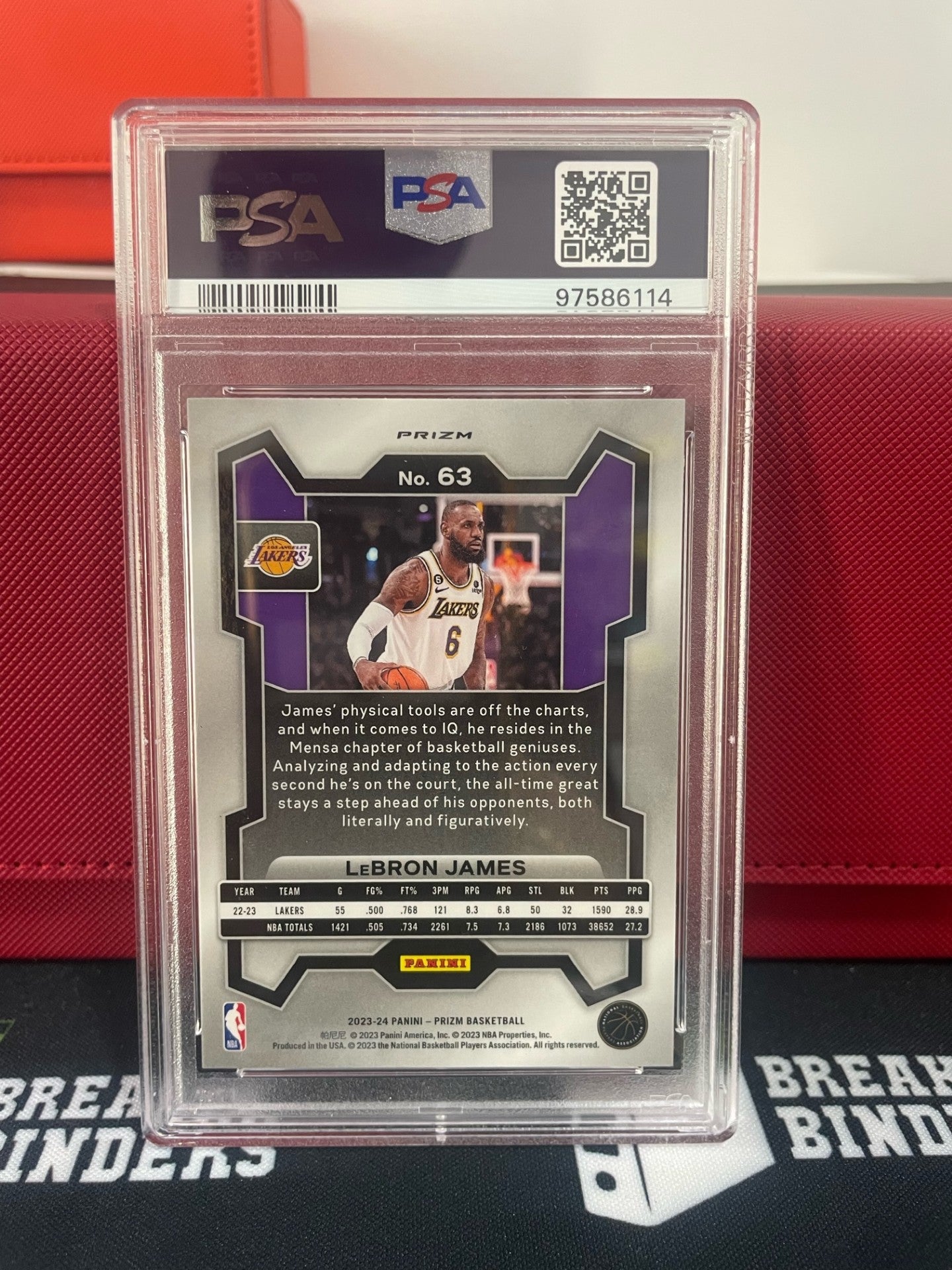2023 Prizm LeBron James Silver Prizm #63 GEM MT PSA 10 PSA #97586114