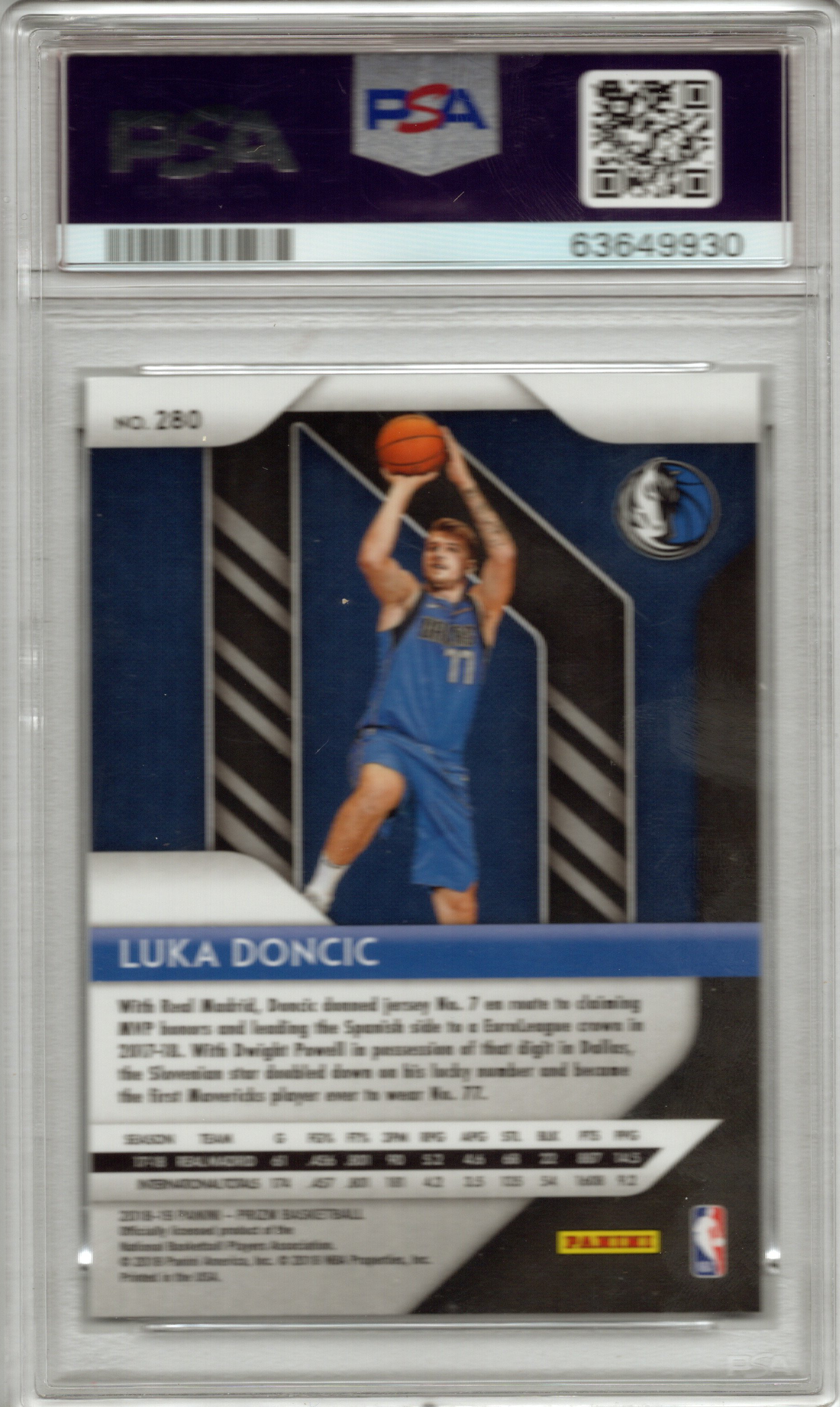 2018 Panini Prizm Luka Doncic #280 PSA 10 GEM MINT