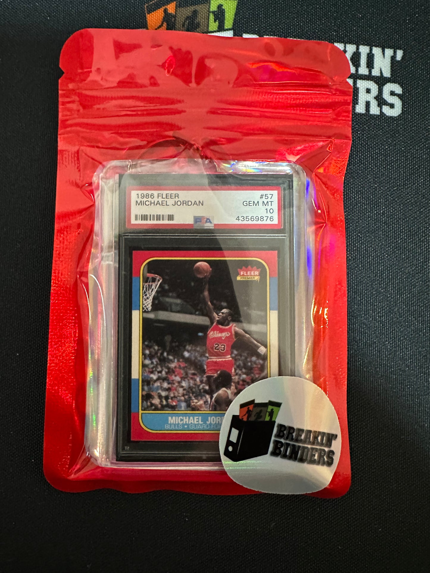 1988 Fleer Michael Jordan PSA 10 GEM MT Breakin' Binders Keychain