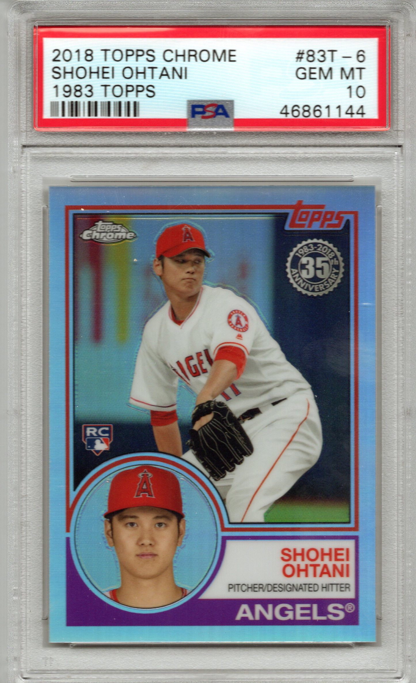 2018 Topps Chrome Shohei Ohtani 1983 Topps Design #83T-6 PSA 10 GEM MINT