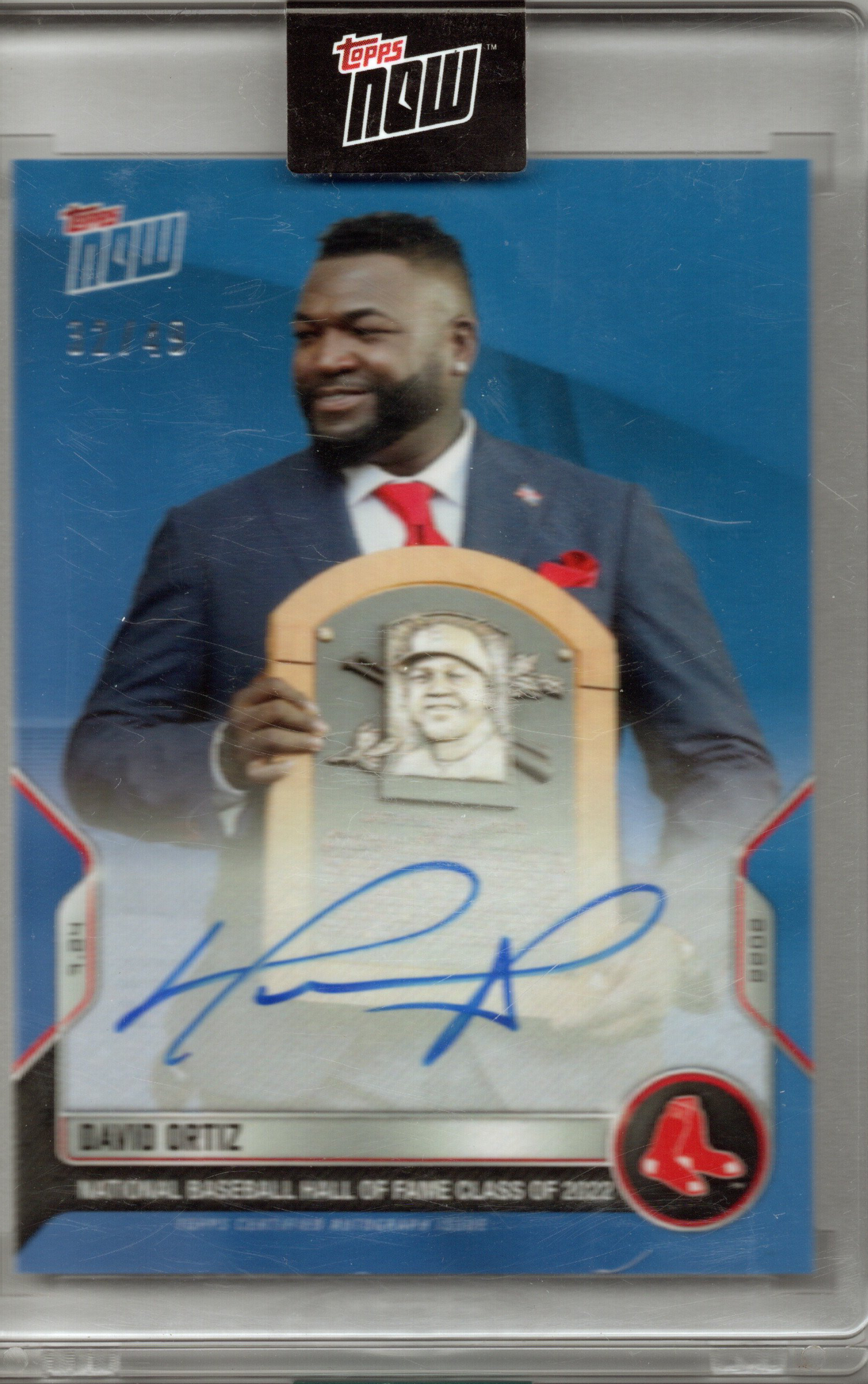 2022 Topps Now David Ortiz Hall of Fame #587B  On-Card Auto 32/49