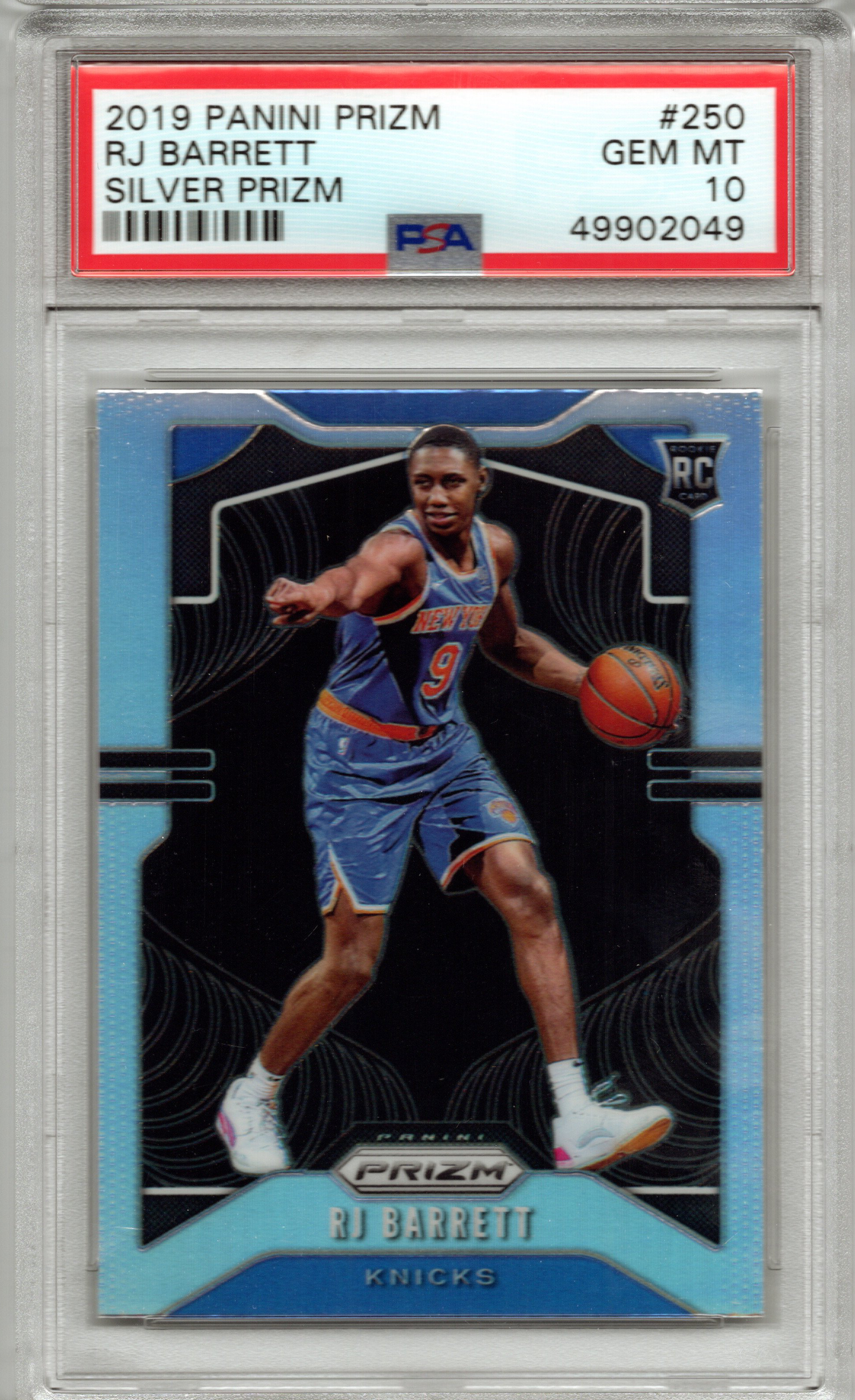 2019 Panini Prizm RJ Barrett Silver Prizm #250 PSA 10 GEM MINT