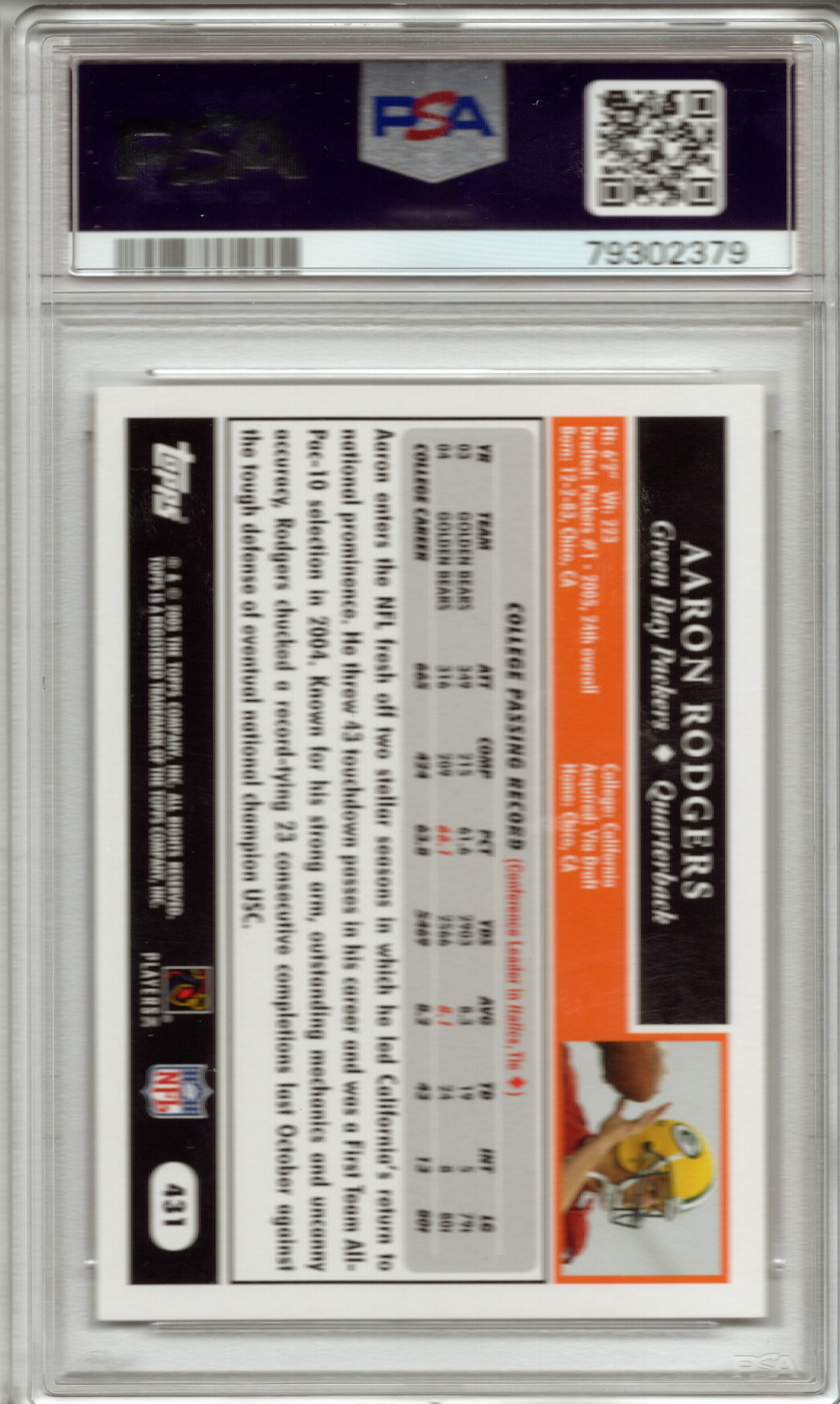 2005 Topps Aaron Rodgers #431 PSA 10 GEM MINT