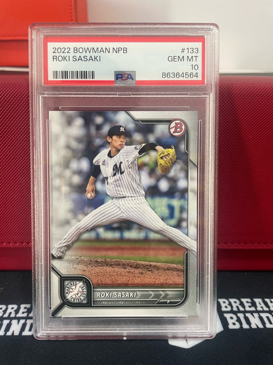 2022 Bowman NPB Roki Sasaki #133 GEM MT PSA 10 PSA #86364564