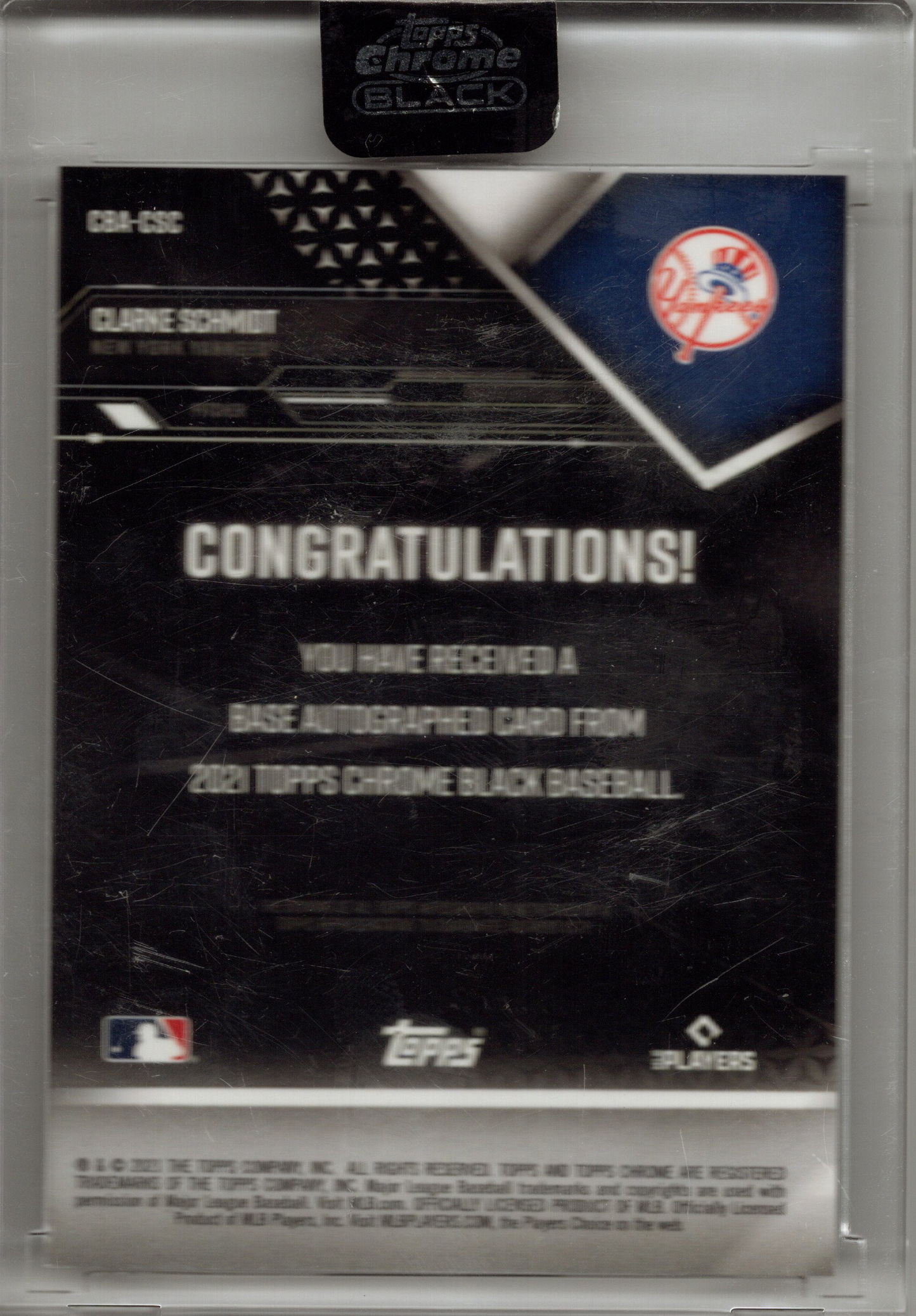 2021 Topps Chrome Black Clarke Schmidt On-Card Auto RC #CBA-CSC