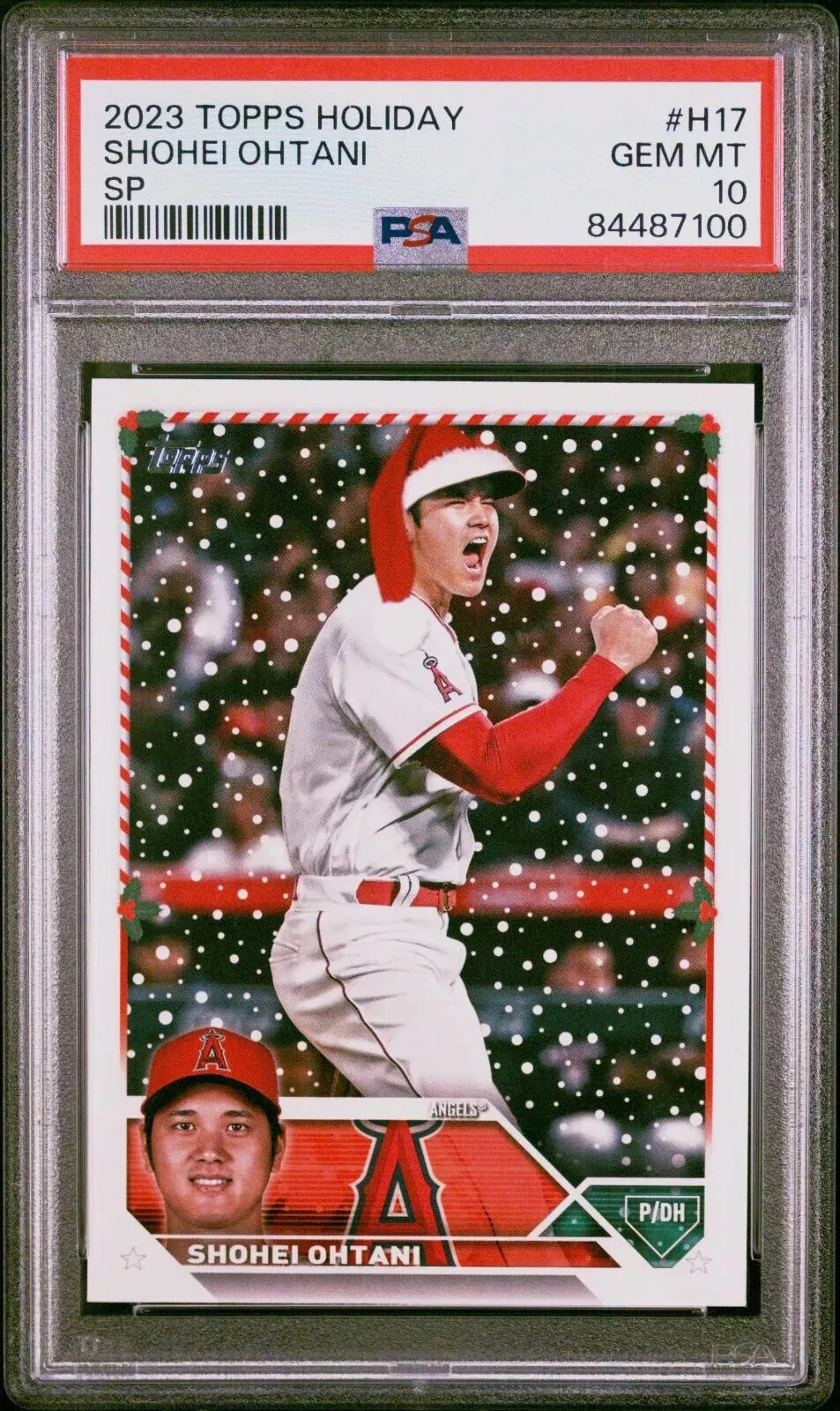 Shohei Ohtani 2023 Topps Holiday "SP - Santa Hat" #17 - PSA 10 - GEM MINT #84487100