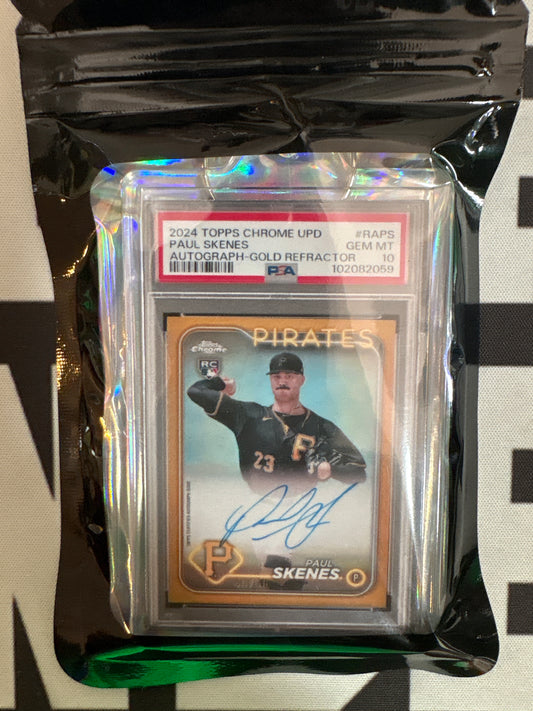 2024 Topps Chrome UPD Paul Skenes Auto Gold Refractor #RAPS PSA 10 GEM MT Breakin' Binders Keychain
