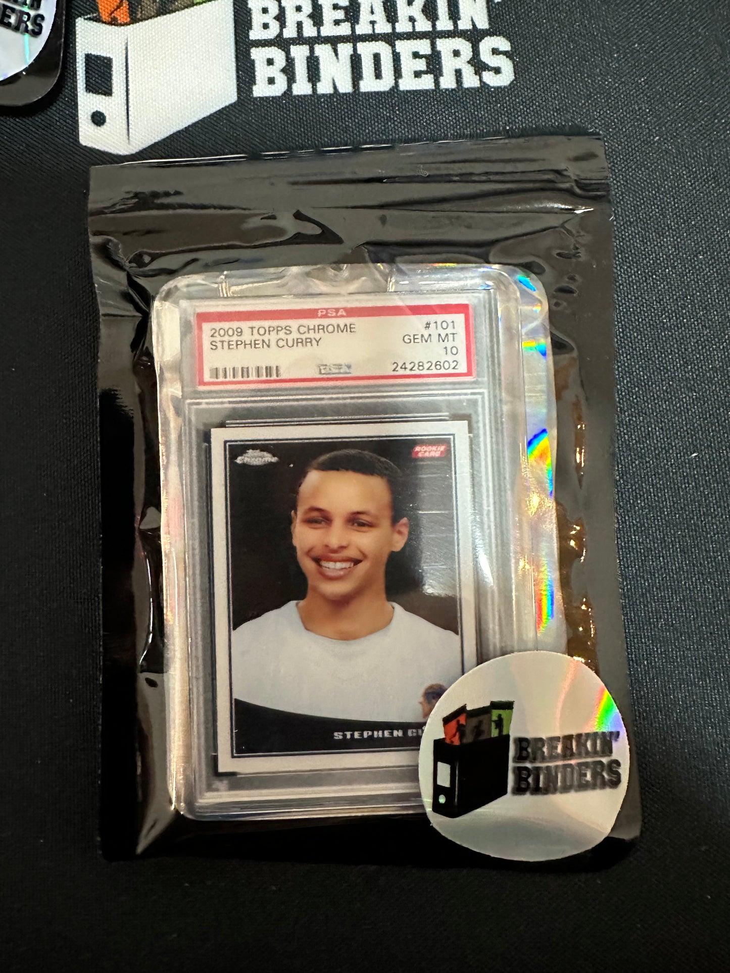 2009 Topps Chrome Stephen Curry PSA 10 GEM MT Breakin' Binders Keychain