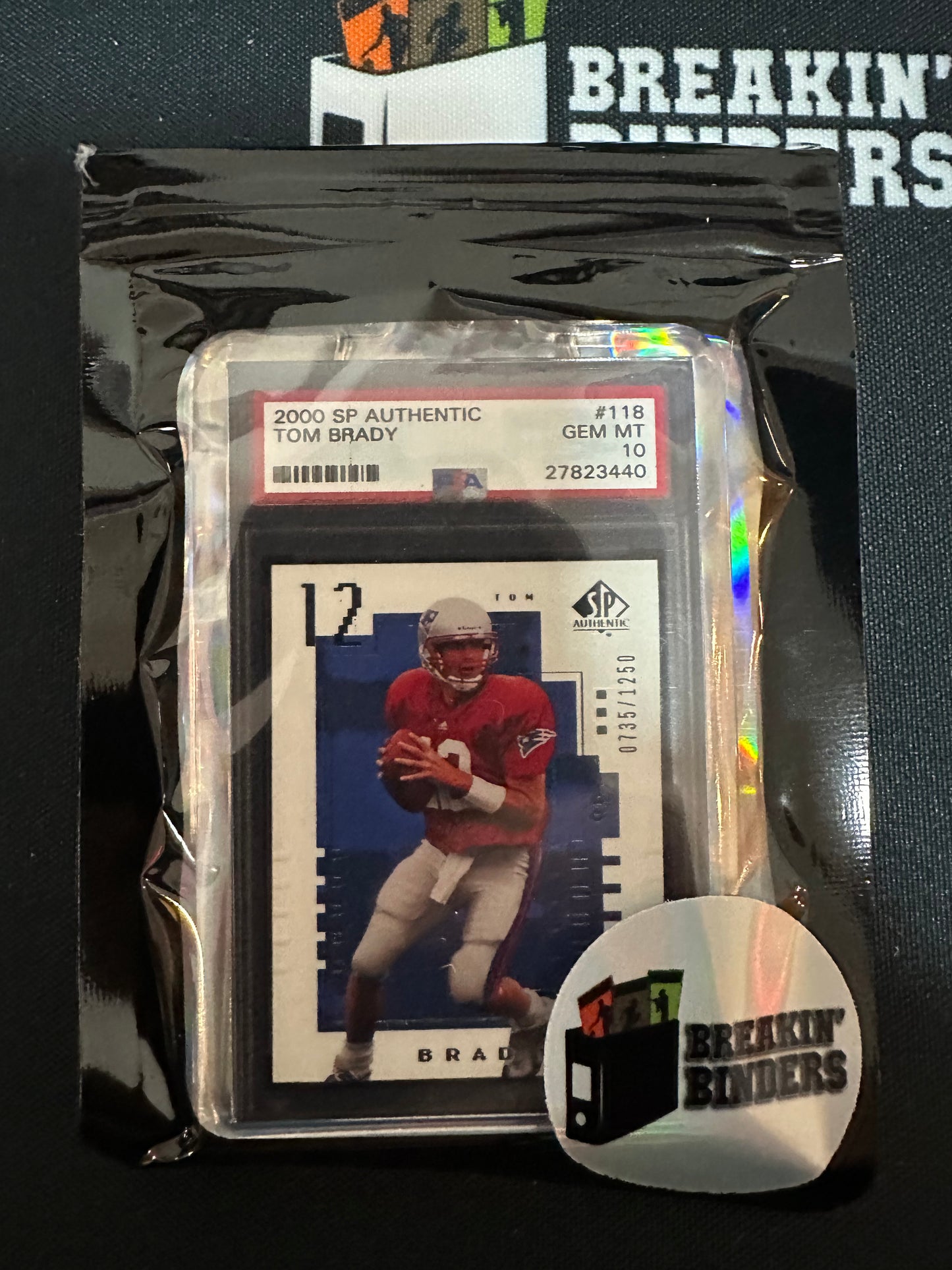 2000 SP Authentic Tom Brady PSA 10 GEM MT Breakin' Binders Keychain