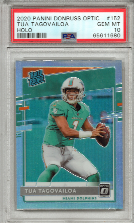 2020 Panini Donruss Optic Tua Tagovailoa Holo #152 PSA 10 GEM MINT