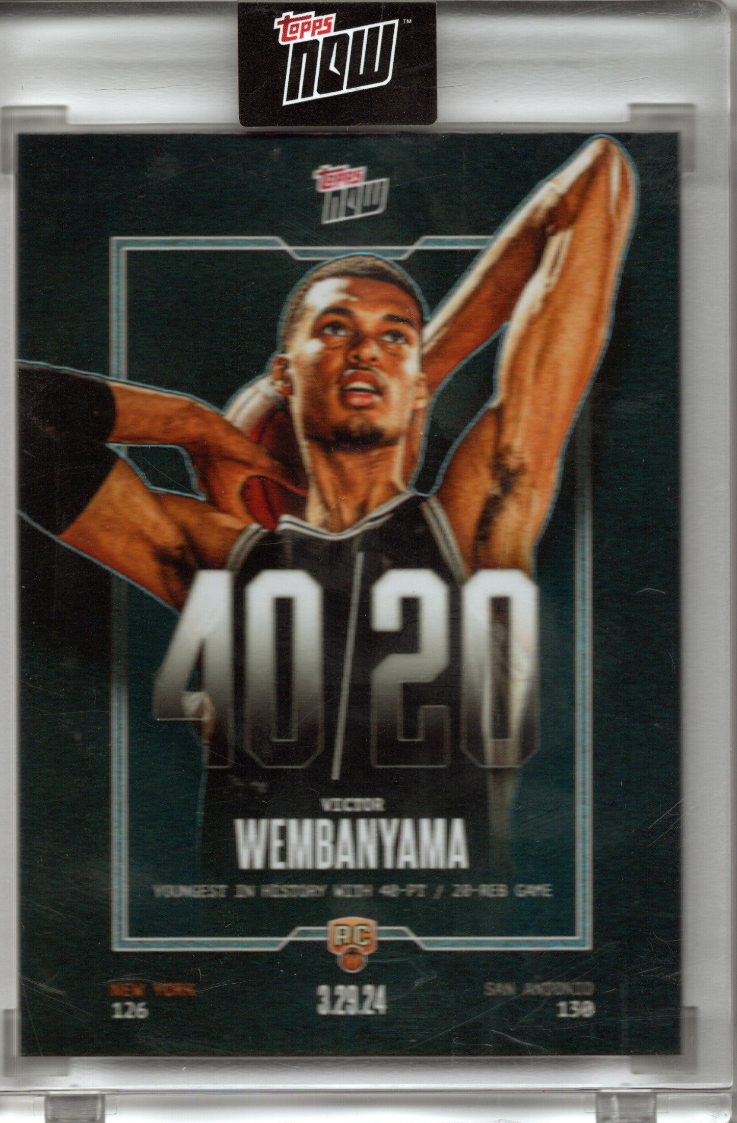 2024 Topps Now Victor Wembanyama Rookie RC Youngest to 40/20 #VW-5