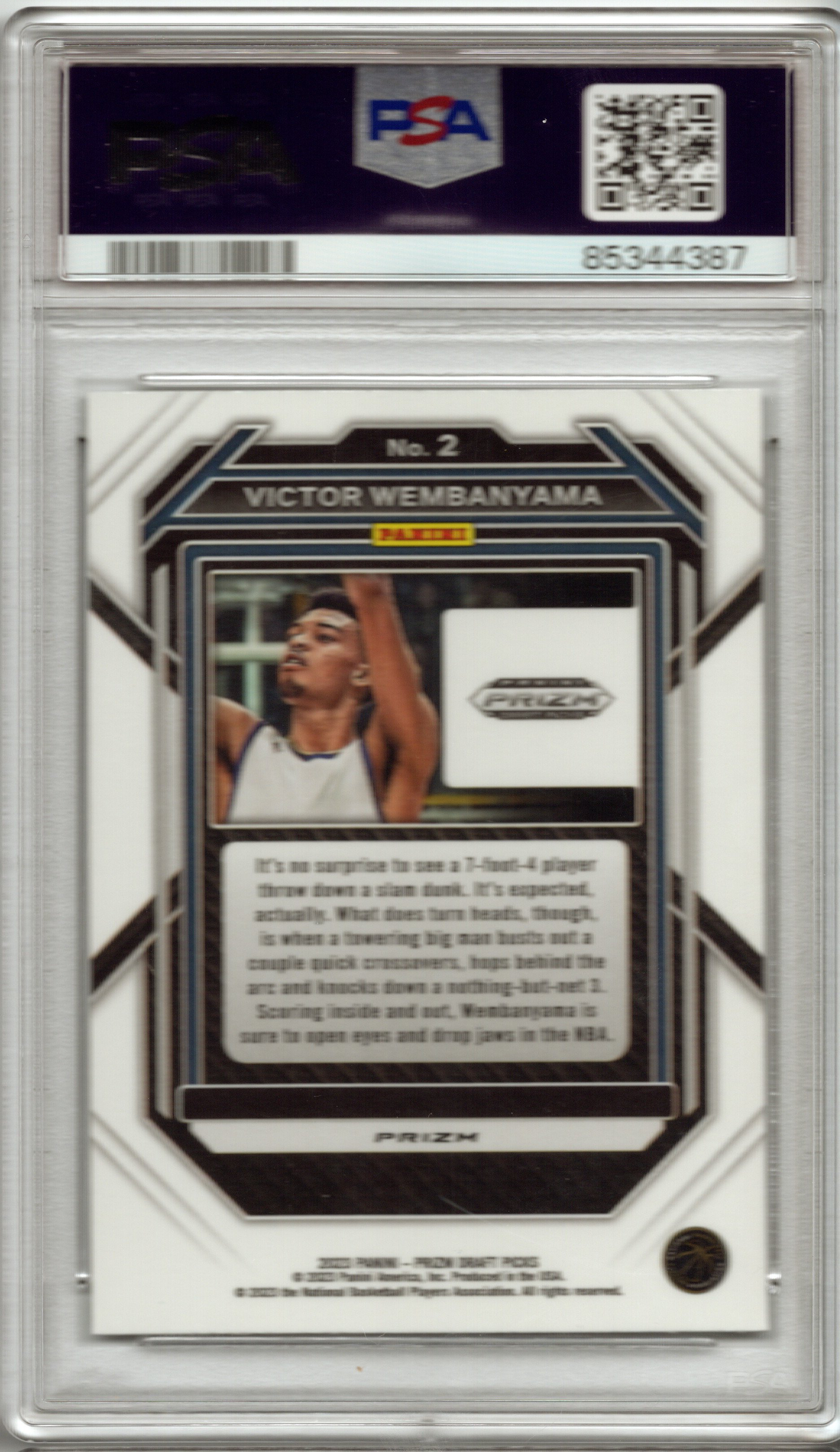 2023 Panini Prizm Draft Picks Victor Wembanyama Silver #2 PSA 10 GEM MINT