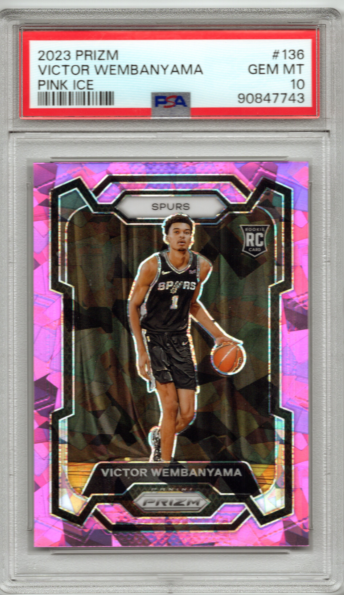 2023 Panini Prizm Victor Wembanyama Pink Ice #136 PSA 10 GEM MINT