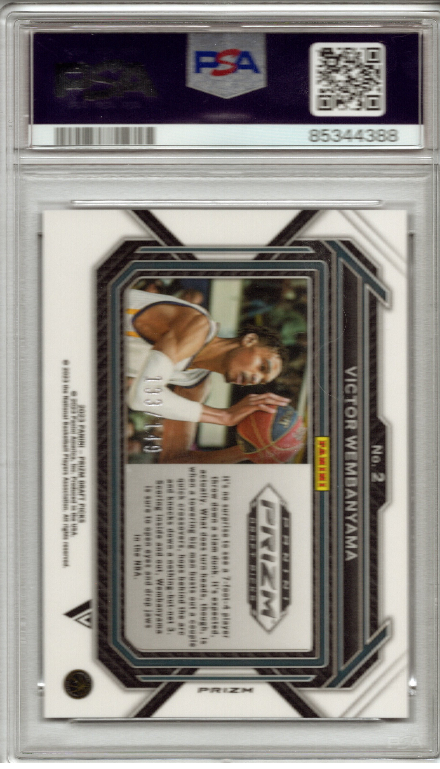 2023 Panini Prizm Draft Picks Victor Wembanyama Purple Ice Variation #2 PSA 10 GEM MINT